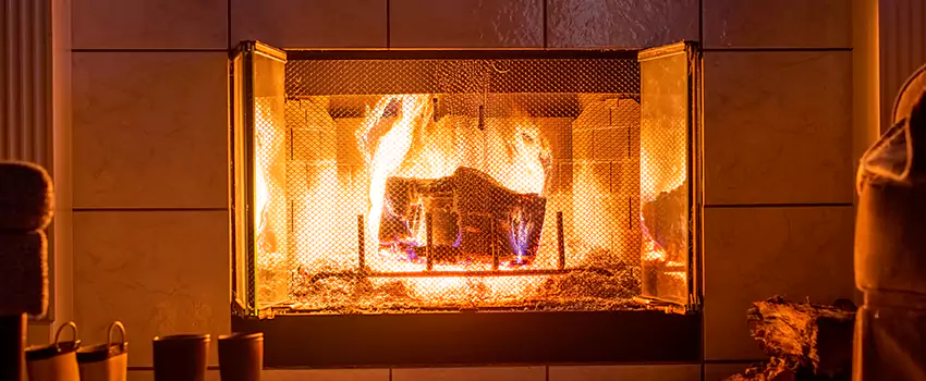 Mendota Hearth Landscape Fireplace Installation in Fort Lee, New Jersey